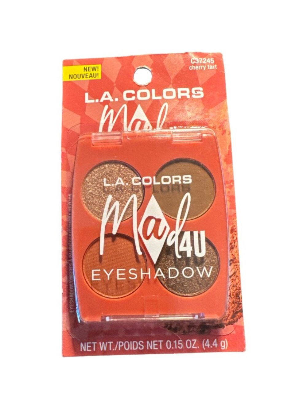 L.A Colors Cherry Tart Eyeshadow Quad Palette Mad 4 U Multicolor new